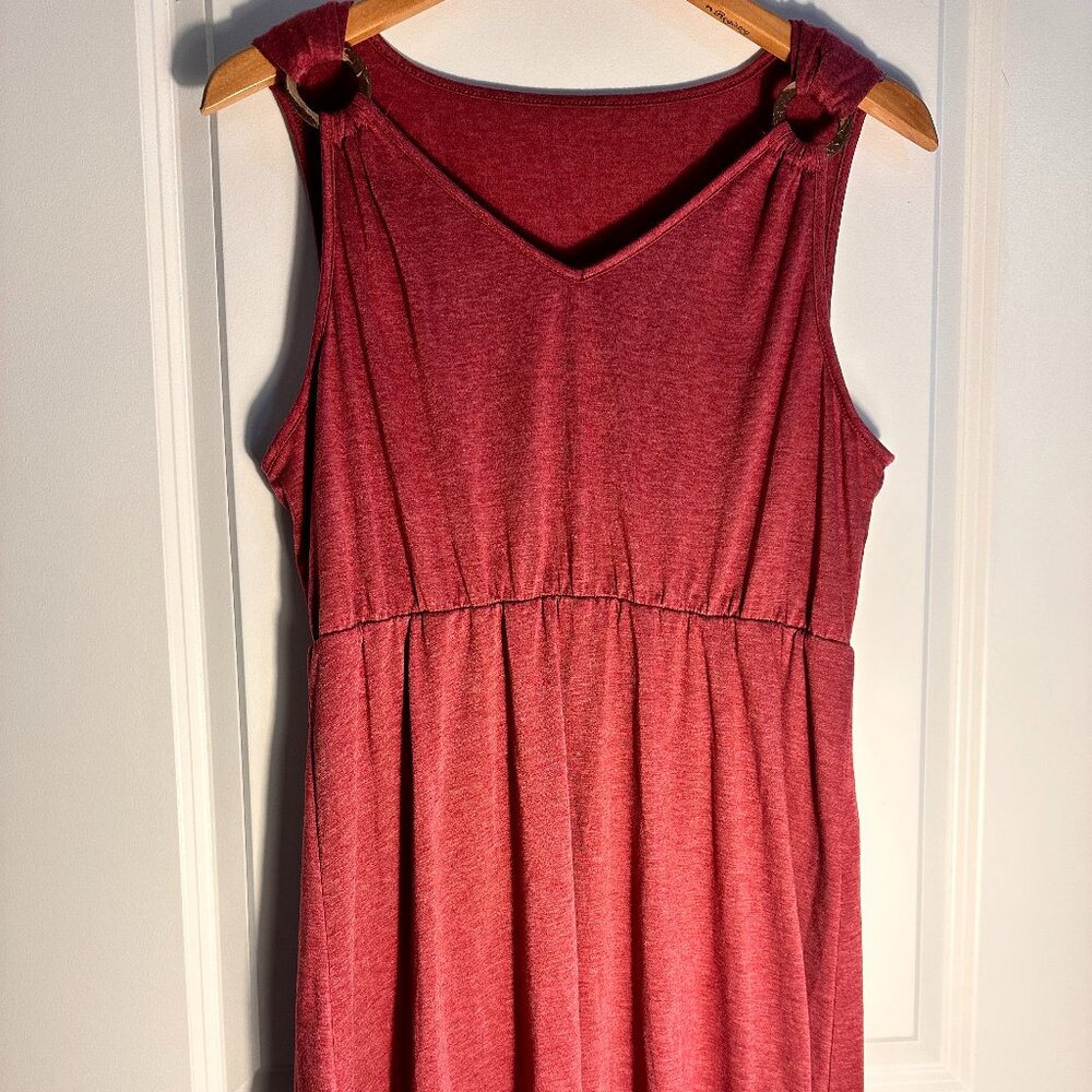 Maroon Polyester Summer Dress Size 2XL